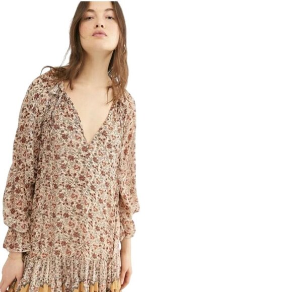 Free People Feeling Groovy Border Maxi Dress Bohemian Printed Tiered Size S - Picture 6 of 16